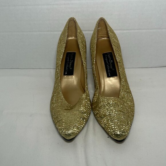Pierre Dumas Gold Pumps size 7 1/2 - Picture 1 of 6
